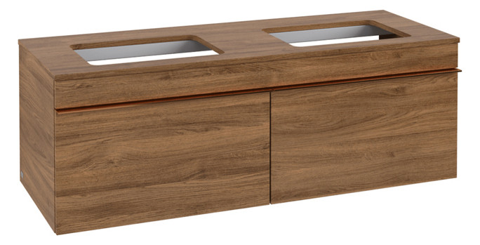 V&B Waschtisch-Unterschrank Venticello 125,7x43,6x50,2cm, Griff Copper, kansas oak