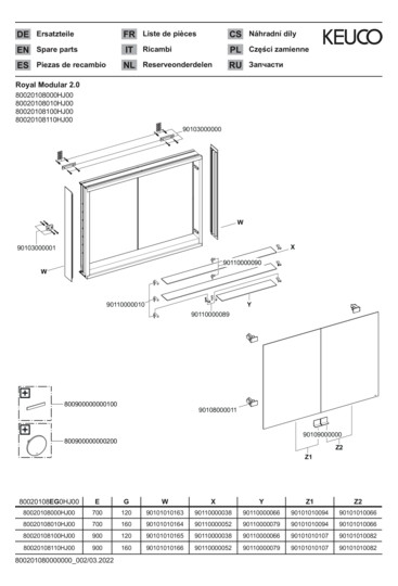 KEUCO Spiegelschrank Royal Modular 2.0 80 x 70 x 16 cm, 1 Steckdose, 1 Doppel-USB-Ladestelle, AP, 2-türig