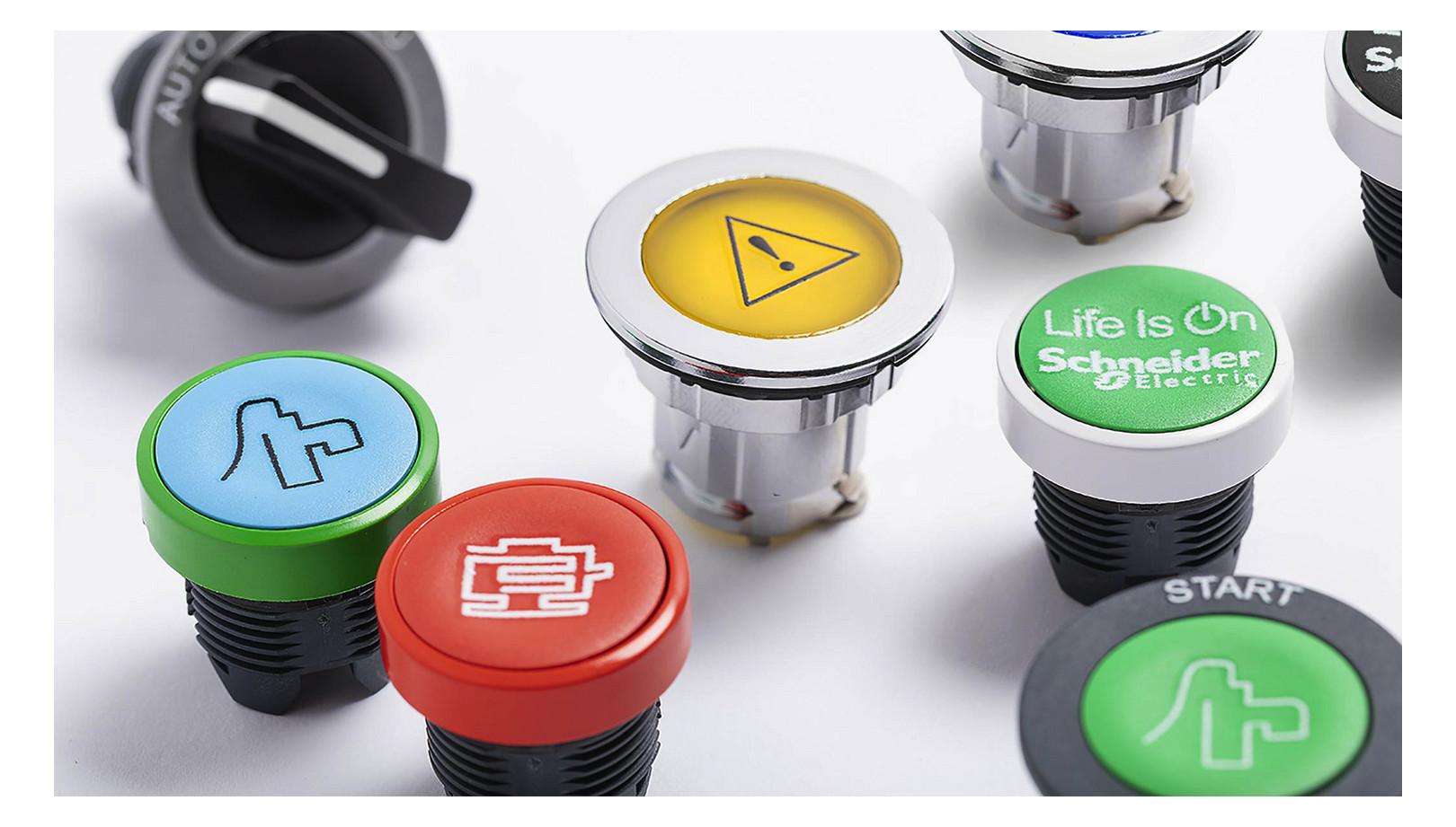 Drucktaster Front 1f sw Ø22,5mm rnd IP66 Tastend