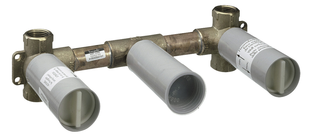 hansgrohe Grundkörper DN 15/DN 20, UP, für 3-Loch-Waschtischarmatur, Wandmontage