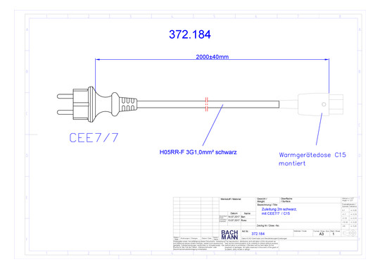 Bachmann Zuleitung H05RR-F 3G1,0 372.184 