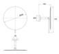 EMCO Wandspiegel Round d= 200mm, 1-armig, rund, 3-fach, Klebeadapter, weiß