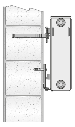 Wemefa Allzweck-Bohrkonsole RHL Nr. 686, L 130 mm, für Heizkörper mit Aufhängelaschen