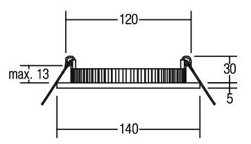 LED-Panel 0x0mm 10W 3000K 700lm ws Konv IP20 Ø140x5mm