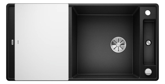 Blanco Spüle AXIA III XL S-F SILGRANIT 99 x 47 cm, PuraDur anthrazit, reversibel, mit Glasschneidbrett