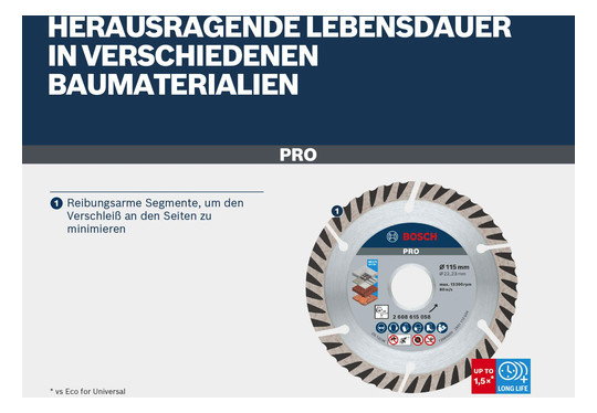 Diamant-Trennscheibe 125x10mm f.Beton f.Backstein Geeignet für bewehrten Beton