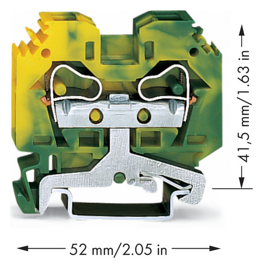 Schutzleiter-Reihenklemme Serie 284 0,2-10qmm gn/ge 1Etage APL_erf.