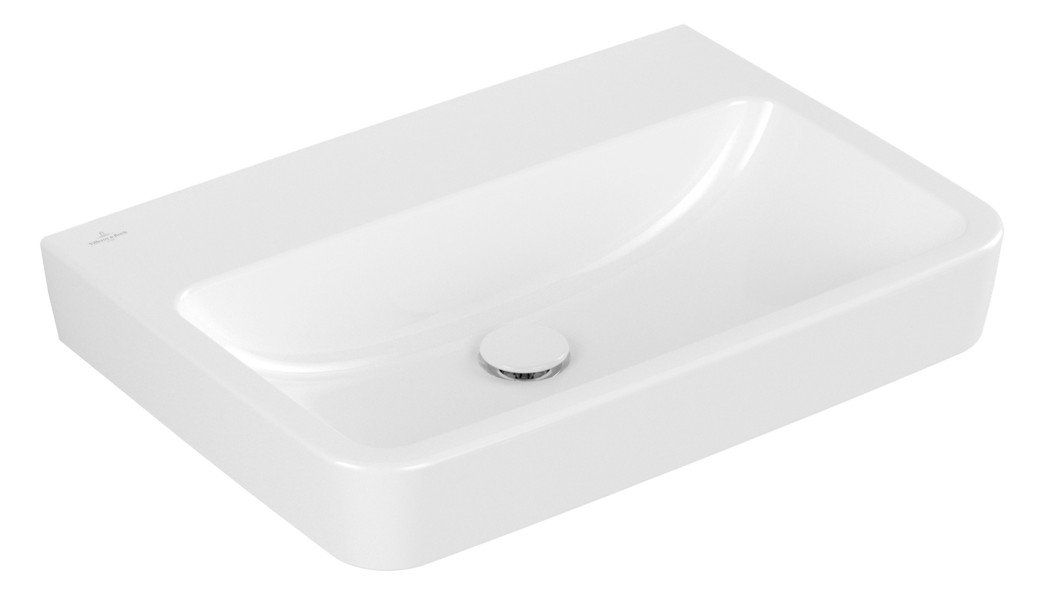 V&B Einbau-/Aufsatz-Waschtisch O.Novo 65x46cm, eckig, ohne Überlauf, weiß AntiBac C-Plus