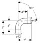 Geberit Gas-Bogen Mapress 90Grad, für Natur- und Flüssiggas, Kupfer, Ø 42 mm