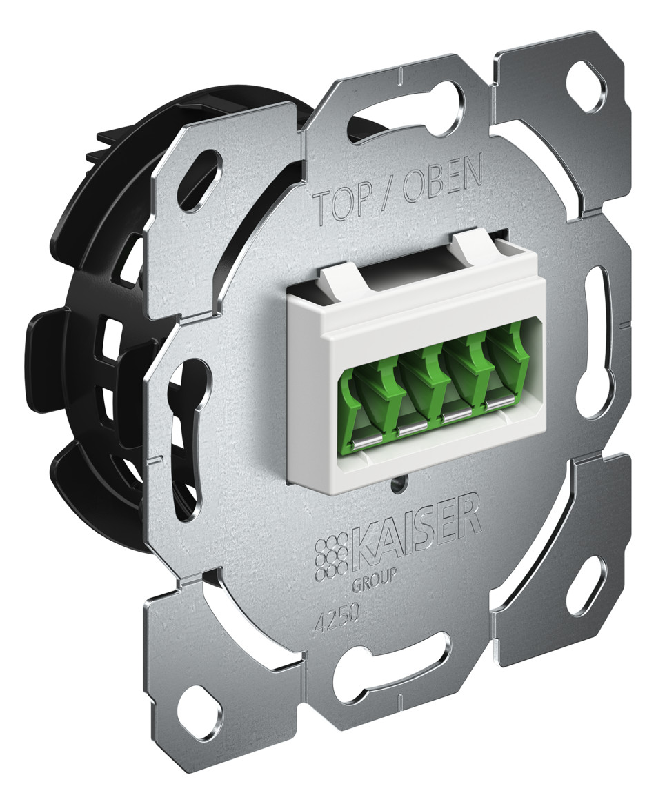 Teilnehmeranschluss 1xLC-Q UPmont ws Kanaleinb Unterputzmontage RAL9003 abgew