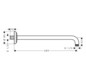 hansgrohe Brausearm 389mm, 90Grad Winkel, Wandmontage, brushed bronze