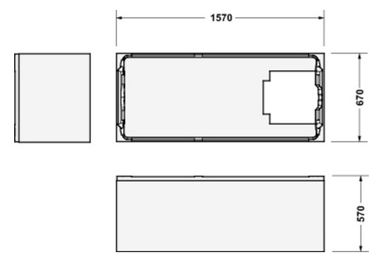 Duravit Rechteck-Badewanne D-Code 160 x 70 x 45 cm, Ablauf im Fußbereich, 1 Rückenschräge, weiß