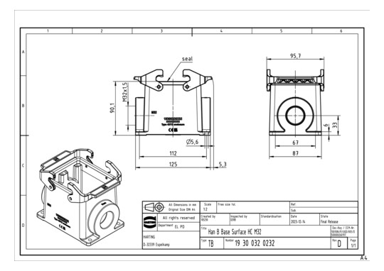 HART Sockelgehäuse M32       19300320232 