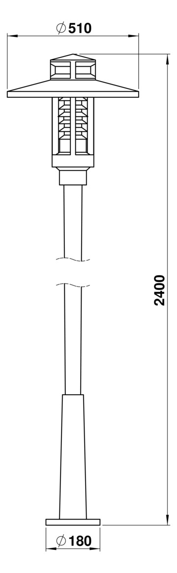 LED-Aufsatzleuchte 25W 3000K 2100lm sw Konv Alu elektr.Trafo Kst_tr IP54