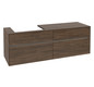 V&B Waschtischunterschrank Collaro 160x54,8x50cm, Waschtisch links, LED-Beleuchtung 12W, arizona oak