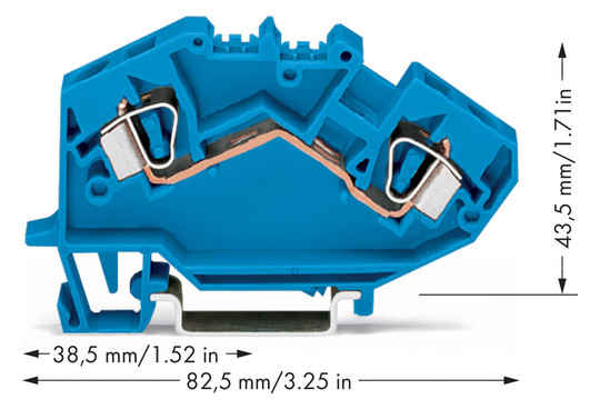 Reihenklemme 0,2-6qmm Serie 782 1Etage 2kl bl 41A Hutschiene TH35