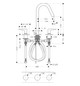 hansgrohe 3-Loch-Waschtisch-Armatur 160 Axor Citterio M Ausladung 135mm, mit Hebelgriff, Zugstangen-Ablaufgarnitur, Rosetten, polished black chrome