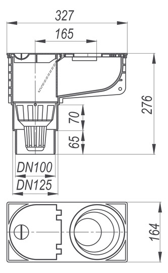 Dallmer Regenwasserablauf 660 DN 100/DN 125, für Fallleitungen Ø 80/100 und 120 mm