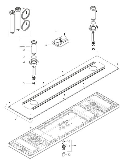 hansgrohe Kopfbrause 1200/300 Axor ShowerHeaven 1200x300mm, mit Beleuchtung 5000 K, polished gold optic