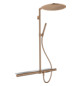 hansgrohe Showerpipe Axor mit Thermostat 800, Kopfbrause 350mm, 1jet, brushed red gold