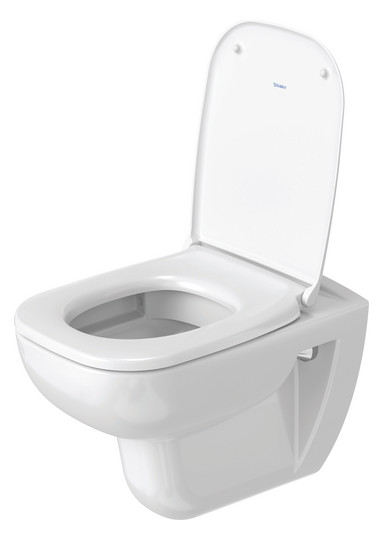 Duravit Wand-Tiefspül-WC Set D-Code mit WC-Sitz, Rimless, Durafix, weiß