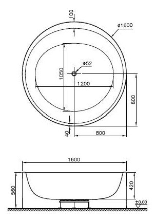 VitrA Bad Badewanne rund Istanbul Aqua Soft, ohne Desinfektionsanlage, d= 160cm, Hydromassage, freistehend, weiß