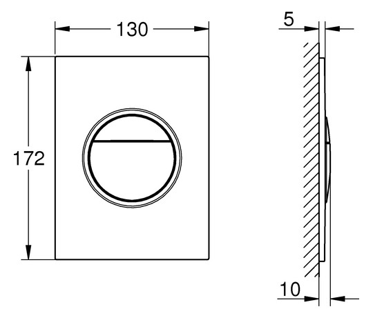 GROHE Abdeckplatte Nova Cosmopolitan S senkrechte Montage, mattchrom GROHE Abdeckplatte Nova Cosmopolitan S senkrechte Montage, mattchrom
