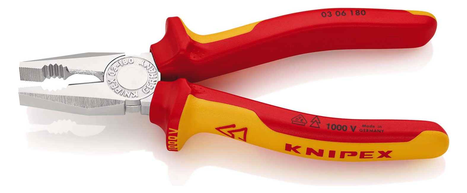 Kombizange 180mm vorst.Schneide 1000V Schutzisoliert 1000V 2Komp VDE