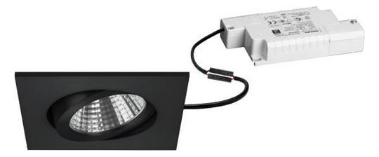LED-Einbaustrahler 7W 2700K 740lm Konv sw mt 1LED Alu IP20 RF:hochglänzend