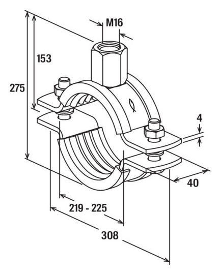 Bild Massivrohrschelle FRSM 8"" M16 A4 fische r - fischer-3