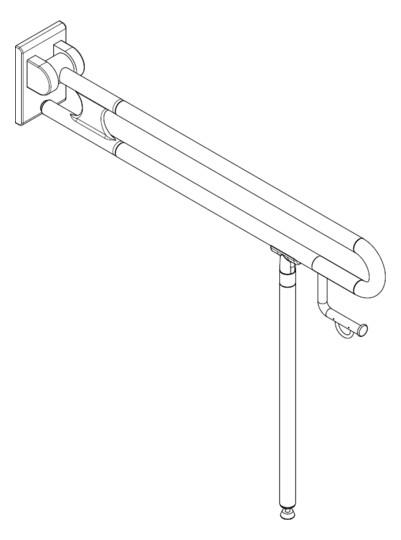 Normbau Stützklappgriff Nylon Care 800mm, 900 mm, Bodenstütze, Papierrollenhalter, schwarz