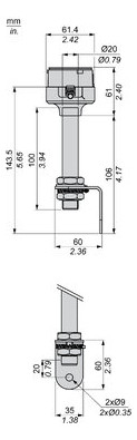 Standfuß mit Rohr sw 100mm Metall