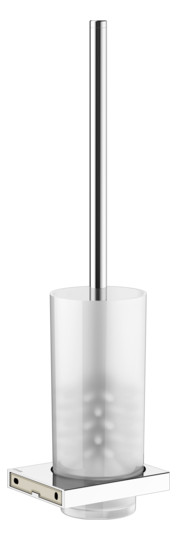 KEUCO Toilettenbürstengarnitur Edition 11 abnehmbares Glas, Echtkristall-Glas mattiert, verchromt