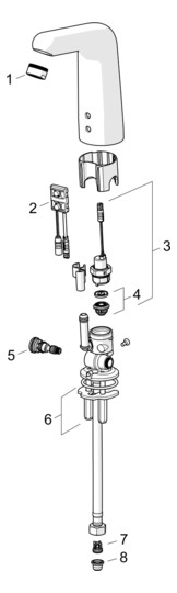 HANSA Infrarot-Waschtisch-Armatur HANSAMEDIPRO XL Netzbetrieb, hoher Auslauf, Ausladung 136mm, chrom