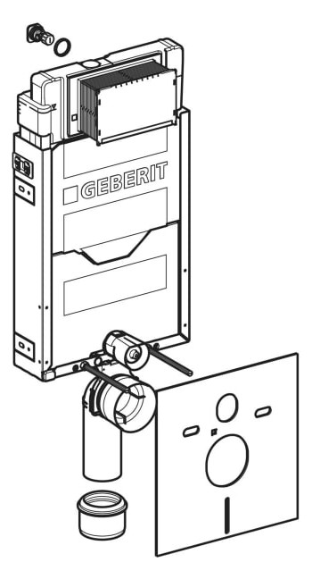 Geberit Wand-WC-Element Kombifix BH 108cm, mit Sigma UP-Spülkasten 12 cm