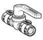 Geberit Kugelhahn FlowFit Ø 16 mm, 12,3 cm, mit Betätigungshebel