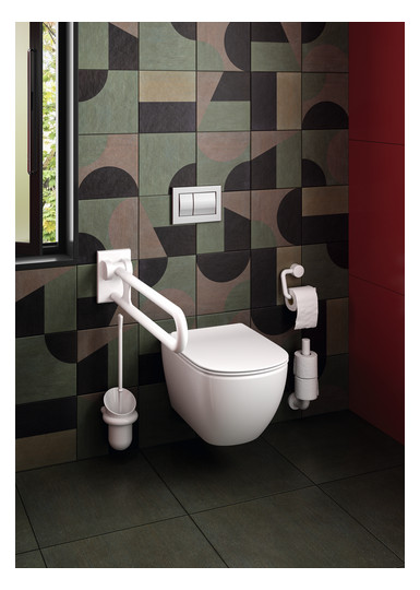 Normbau Stützklappgriff Nylon Care 800mm, 900 mm, Bodenstütze, Papierrollenhalter, schwarz