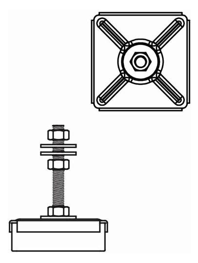 BIS Maschinenfuß VibraTek MR-L 5000/M12 nivellierbar, 700-4500 N