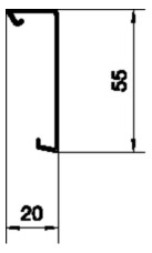 Oberteil SL-K 55mm Kst ver-ws RAL9016 Oberteil SL-K 55mm Kst ver-ws RAL9016