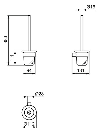 Ideal-Standard WC-Bürste Conca rund, magnetic grey