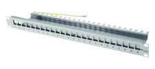 Modulträger 24Ports 1HE Schirm RAL7035 19Zoll-Einbau 44x483x116mm