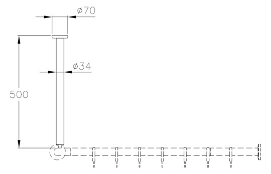 Normbau Deckenabhängung Nylon Care 500 mm, dunkelgrau
