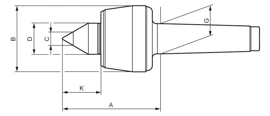 Bild Körnerspitze mitlaufend HM Gr. 108 MK 4 R ÖHM - RÖHM-1