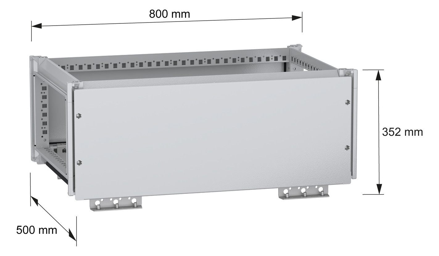 Aufsatzmodul pulverbesch 300x800x500mm RAL7035
