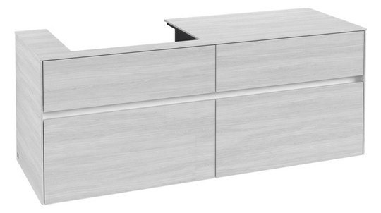 V&B Waschtischunterschrank Collaro 140x54,8x50cm, Waschtisch links, white wood