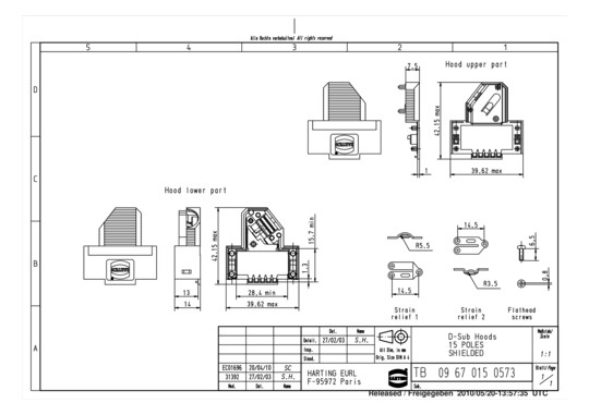 HART Winkelgehäuse 15-polig  09670150573 