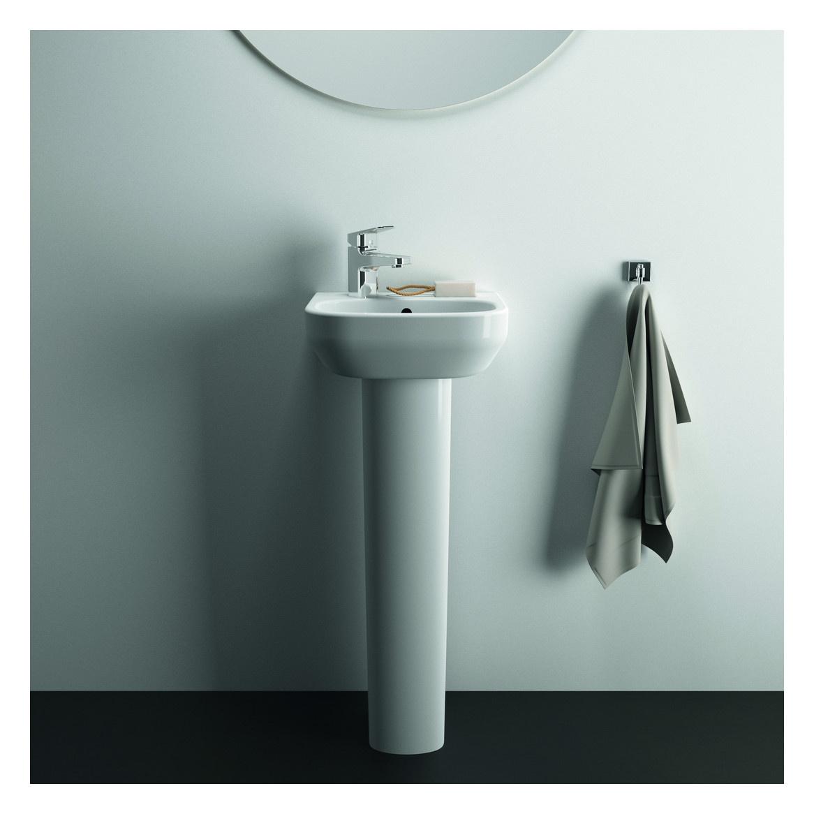Ideal-Standard Handwaschbecken i.life A 35x30x15cm, mit Hahnloch/Überlauf, Hahnbank links, weiß Ideal-Standard Handwaschbecken i.life A 35x30x15cm, mit Hahnloch/Überlauf, Hahnbank links, weiß