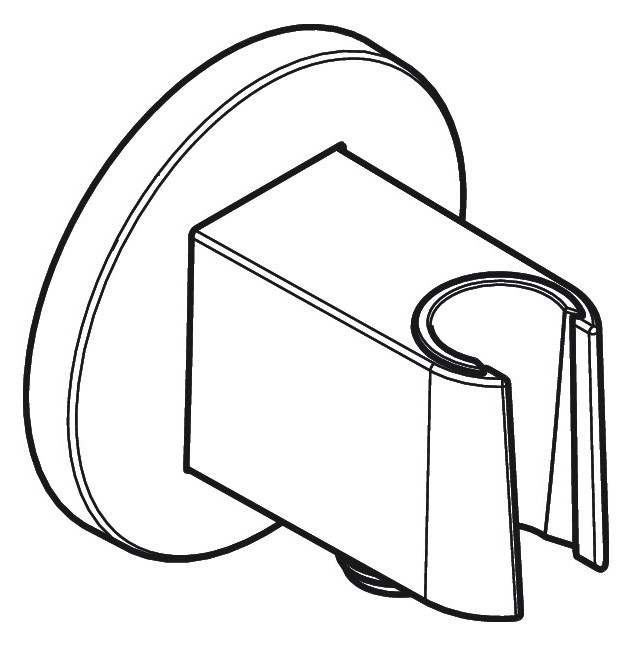 hansgrohe Wandanschluss Fixfit S rund, mit Brausehalter, mattweiß hansgrohe Wandanschluss Fixfit S rund, mit Brausehalter, mattweiß