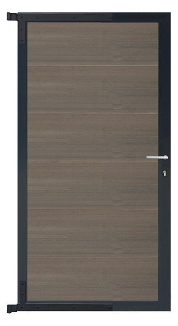 Bild ELZE-Tor-Komplettset 90 x 173 cm, Füllun g grau Rahmen anthrazit - n.a.-0