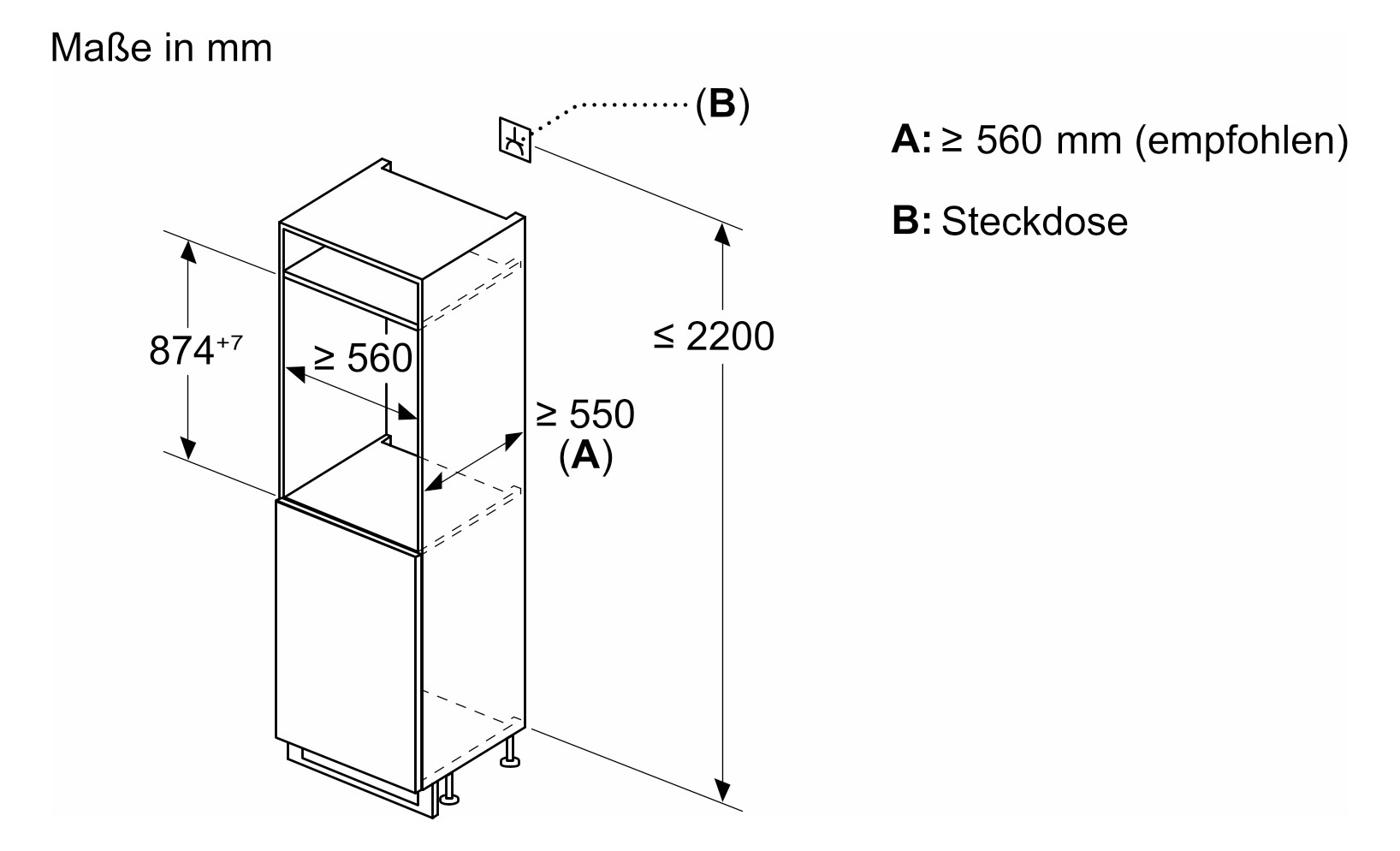 Kühlschrank EB D Serie 6 104/15l N880mm integr Dekor mit Zubehör möglich fest ws